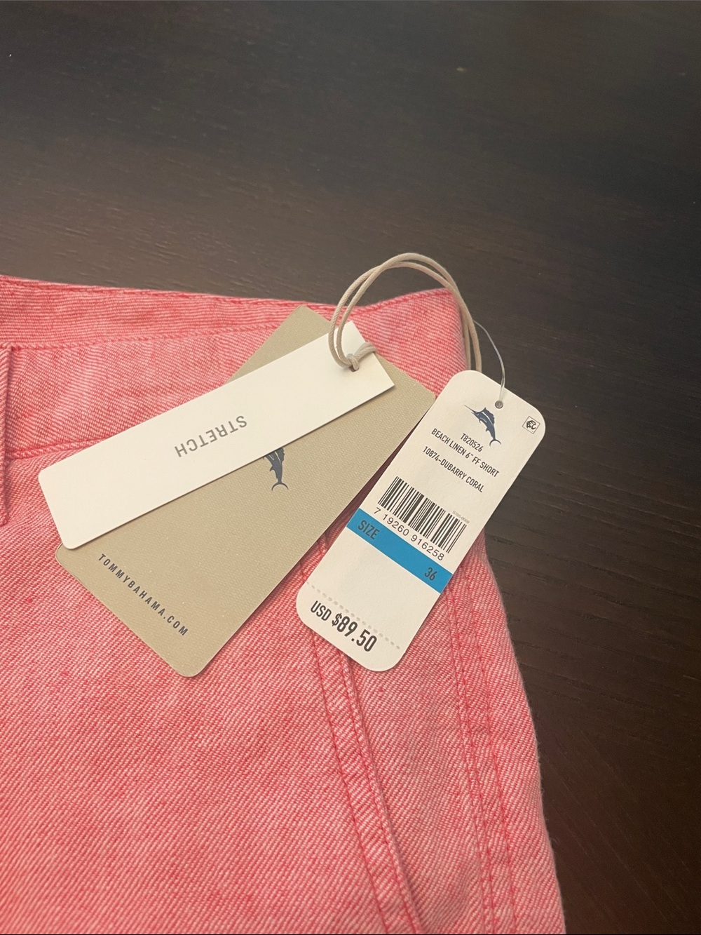 Tommy Bahama NWT Coral Linen-Blend Shorts - Picture 9 of 9
